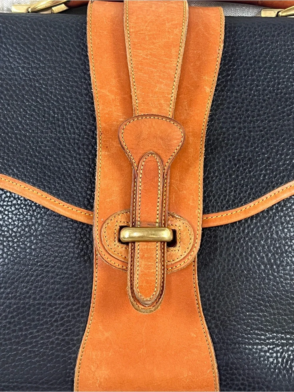 Vintage Dooney & Bourke AWL Black Leather Briefcase USA Made